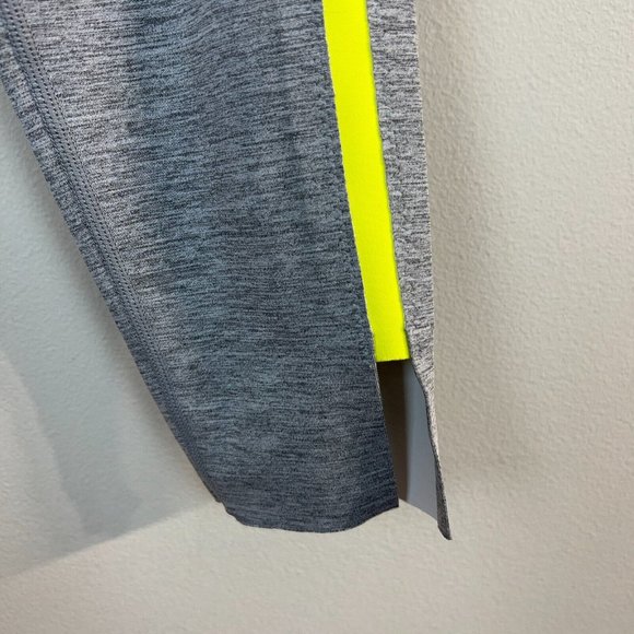 Zyia Leggings 2 Gray Neon Tape Luxe Hi Rise 7/8 25 in Activewear Athletic Womens - Picture 3 of 9